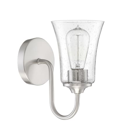 Craftmade Gwyneth 10" Tall Bathroom Sconce with Seedy Glass Shade Brushed Polished Nickel