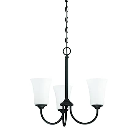 Craftmade Gwyneth 3 Light 20" Wide Chandelier Flat Black