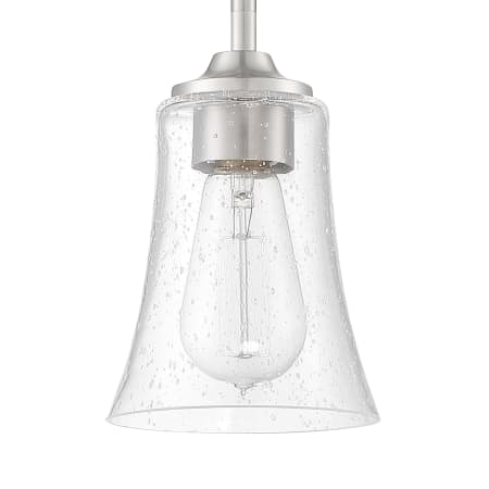 Craftmade Gwyneth 5" Wide Mini Pendant with Seedy Glass Shade Brushed Polished Nickel