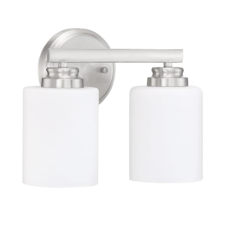 Craftmade Bolden 2 Light 11" Wide Bathroom Vanity Light with Frosted Glass Shades Brushed Polished Nickel