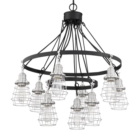 Craftmade Thatcher 9 Light 30" Wide Chandelier Flat Black / Brushed Polished Nickel