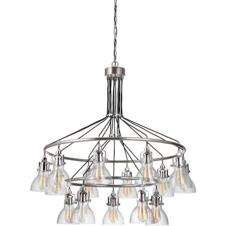 Craftmade State House 15 Light 43" Wide Ring Chandelier Polished Nickel