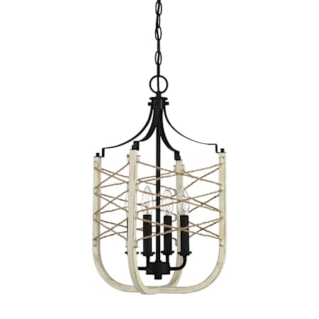 Craftmade Cavendish 4 Light 14" Wide Taper Candle Pendant Cottage White / Espresso