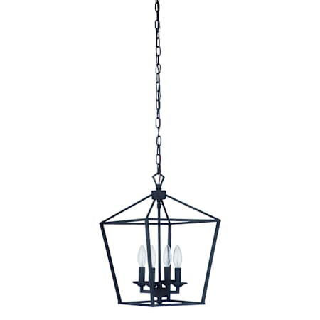 Craftmade Flynt 4 Light 12" Wide Taper Candle Pendant Flat Black