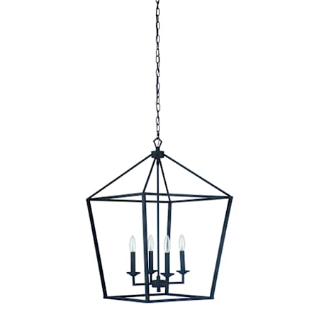 Craftmade Flynt 4 Light 19" Wide Taper Candle Pendant Flat Black