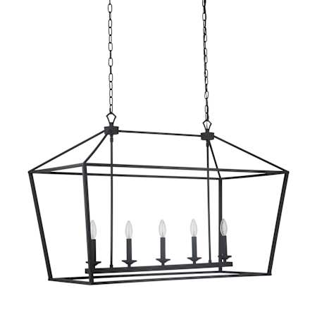 Craftmade Flynt 5 Light 19" Wide Taper Candle Style Chandelier Flat Black