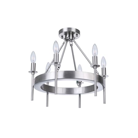 Craftmade Larrson 6 Light 18" Wide Semi-Flush Ceiling Fixture Brushed Polished Nickel