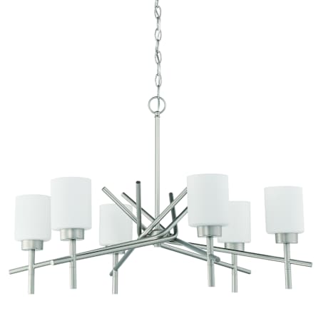 Craftmade Cadence 6 Light 32" Wide Pillar Candle Chandelier Satin Nickel
