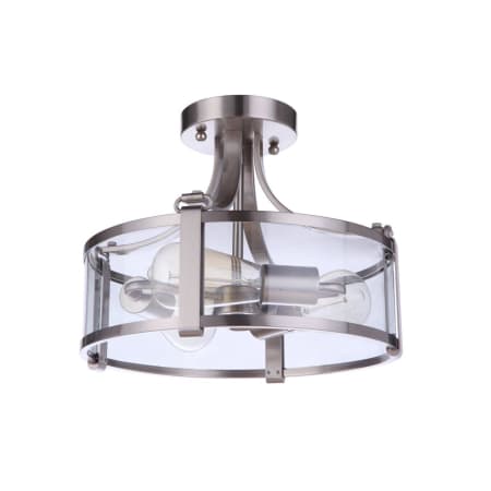 Craftmade Elliot 3 Light 13" Wide Semi-Flush Drum Ceiling Fixture Brushed Polished Nickel