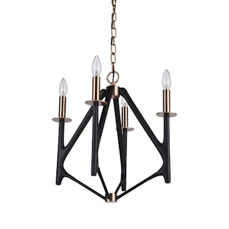Craftmade The Reserve 4 Light 18" Wide Taper Candle Style Chandelier Flat Black / Painted Nickel