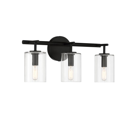 Craftmade Hailie 3 Light 20" Wide Vanity Light with Clear Glass Shades Flat Black