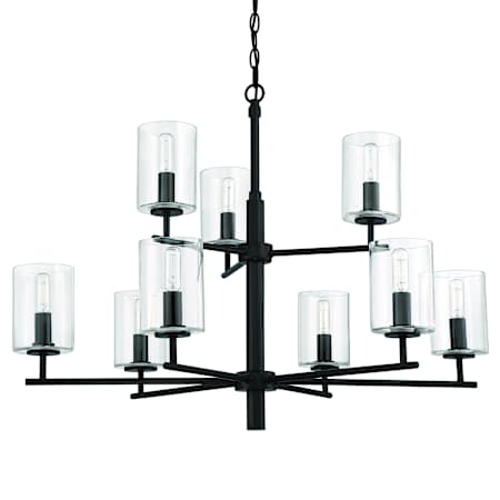 Craftmade Hailie 9 Light 32" Wide Chandelier Flat Black
