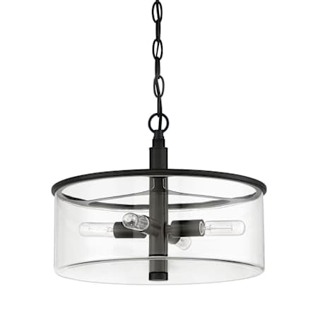 Craftmade Hailie 4 Light 15" Wide Drum Chandelier Flat Black