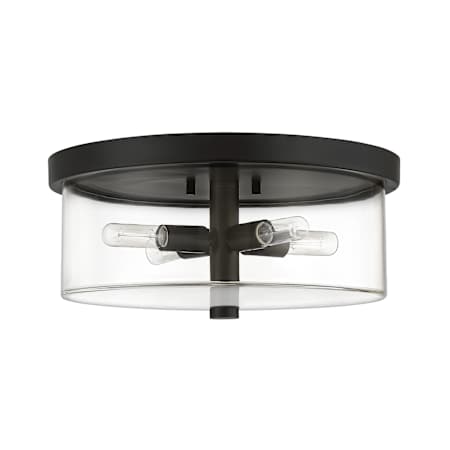 Craftmade Hailie 4 Light 15" Wide Flush Mount Drum Ceiling Fixture Flat Black