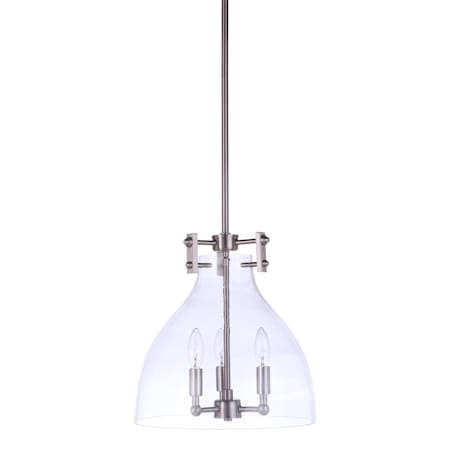 Craftmade Chardonnay 3 Light 14" Wide Pendant Brushed Polished Nickel