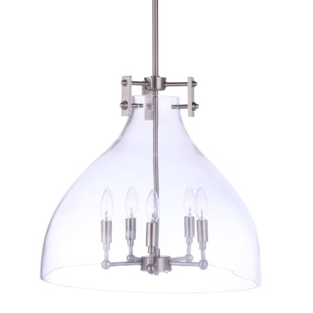 Craftmade Chardonnay 5 Light 20" Wide Pendant with Clear Glass Shade Brushed Polished Nickel