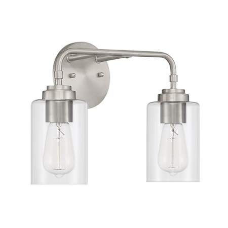 Craftmade Stowe 2 Light 15" Wide Vanity Light Brushed Polished Nickel