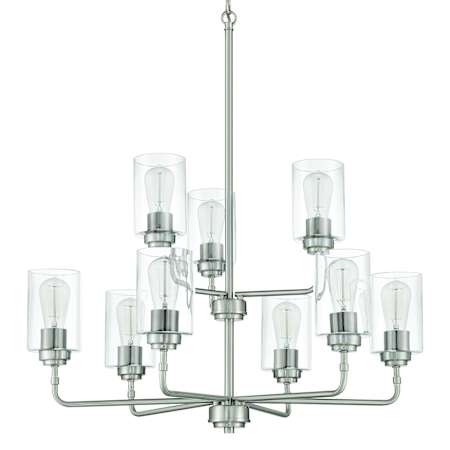 Craftmade Stowe 9 Light 30" Wide Chandelier Brushed Polished Nickel