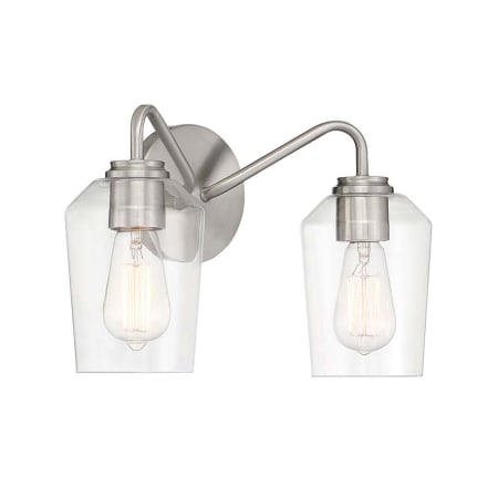 Craftmade Shayna 2 Light 15" Wide Vanity Light with Clear Glass Shades Brushed Polished Nickel