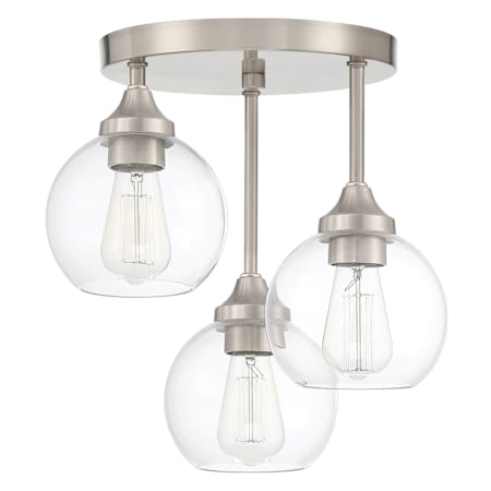 Craftmade Glenda 3 Light 15" Wide Semi-Flush Ceiling Fixture Brushed Polished Nickel