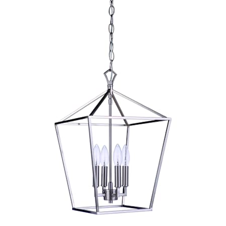 Craftmade Flynt II 4 Light 12" Wide Taper Candle Style Chandelier Brushed Polished Nickel