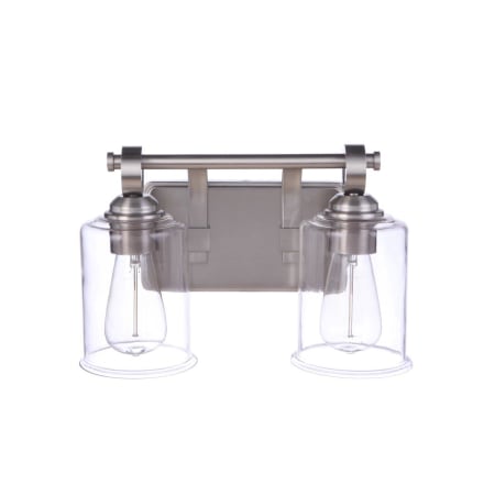 Craftmade Romero 2 Light 14" Wide Vanity Light with Clear Glass Shades Brushed Polished Nickel