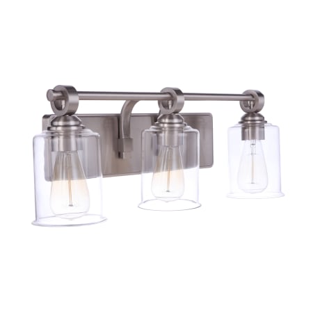 Craftmade Romero 3 Light 25" Wide Vanity Light with Clear Glass Shades Brushed Polished Nickel