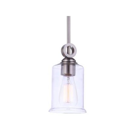 Craftmade Romero 5" Wide Mini Pendant with Clear Glass Shade Brushed Polished Nickel