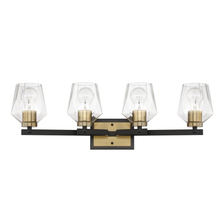 Craftmade Avante Grand 4 Light 28" Wide Vanity Light Flat Black / Satin Brass
