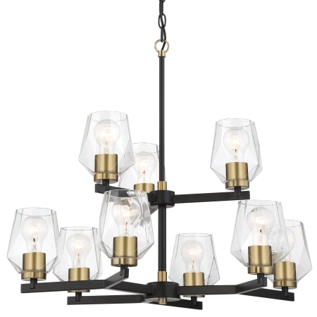 Craftmade Avante Grand 9 Light 25" Wide Chandelier Flat Black / Satin Brass