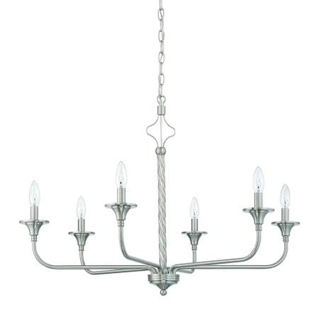 Craftmade Jolenne 6 Light 32" Wide Taper Candle Style Chandelier Brushed Polished Nickel