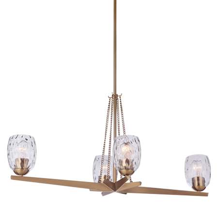 Craftmade Guiding Star 4 Light 15" Wide Linear Chandelier Satin Brass