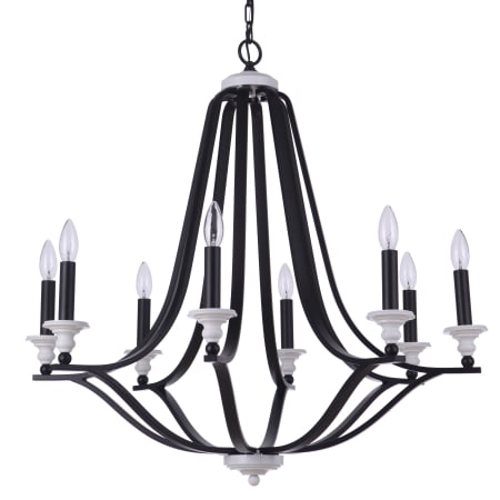 Craftmade Esme 8 Light 32" Wide Taper Candle Style Chandelier Flat Black / Matte White