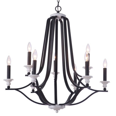 Craftmade Esme 9 Light 31" Wide Taper Candle Style Chandelier Flat Black / Matte White