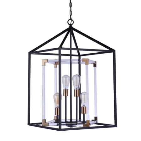 Craftmade Aaron 4 Light 19" Wide Pendant Flat Black / Satin Brass