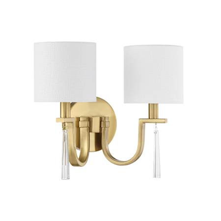 Craftmade Fortuna 2 Light 11" Tall Wall Sconce Satin Brass