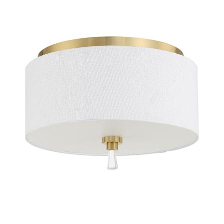 Craftmade Fortuna 2 Light 12" Wide Flush Mount Drum Ceiling Fixture Satin Brass