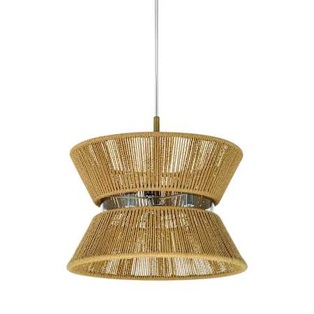 Craftmade Serena 6 Light 25" Wide Pendant Chrome / Walnut