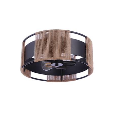 Craftmade Kensey 2 Light 15" Wide Semi-Flush Drum Ceiling Fixture Flat Black
