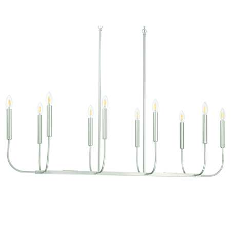 Craftmade Traci 10 Light 13" Wide Taper Candle Linear Pendant Brushed Polished Nickel