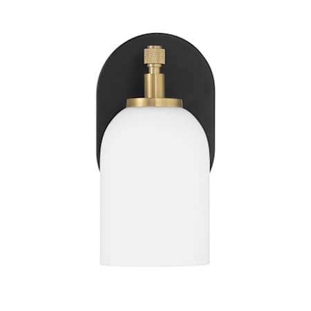 Craftmade Council 9" Tall Wall Sconce Flat Black / Satin Brass