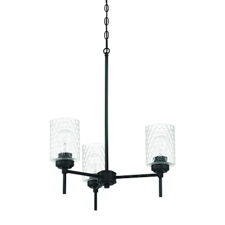 Craftmade Claire 3 Light 20" Wide Chandelier Flat Black