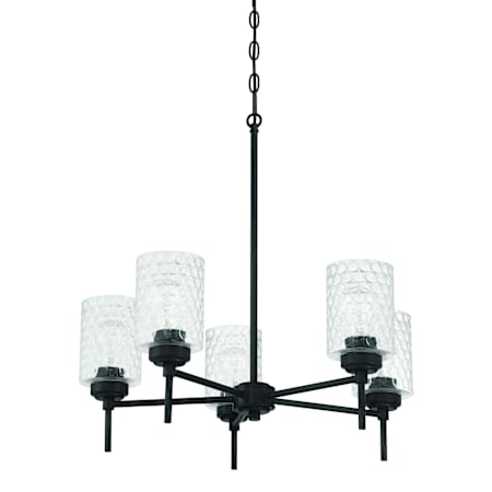Craftmade Claire 5 Light 25" Wide Chandelier Flat Black