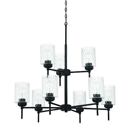 Craftmade Claire 9 Light 30" Wide Chandelier Flat Black