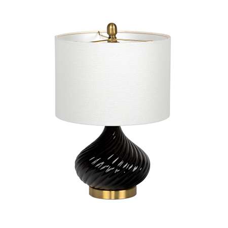 Craftmade 20" Tall Vase Table Lamp Gloss Black / Antique Brass