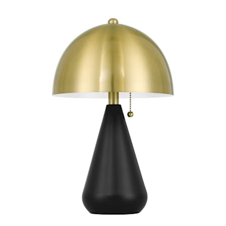 Craftmade Shelby 2 Light 15" Tall Buffet Table Lamp Flat Black / Satin Brass