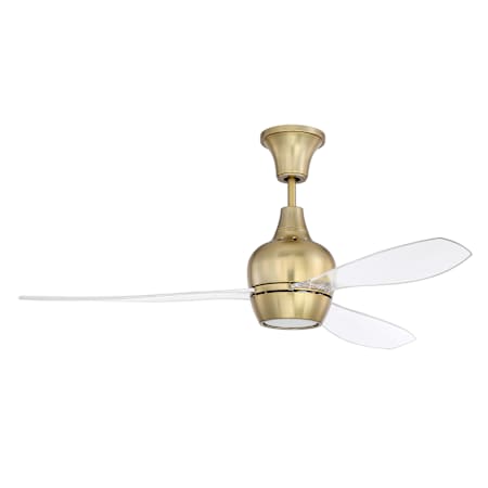 Craftmade Bordeaux 52" 3 Blade Indoor LED Ceiling Fan Satin Brass / Clear