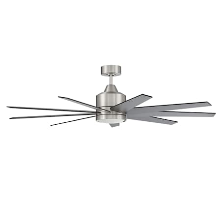 Craftmade Champion 60" 9 Blade Indoor LED Ceiling Fan Brushed Polished Nickel