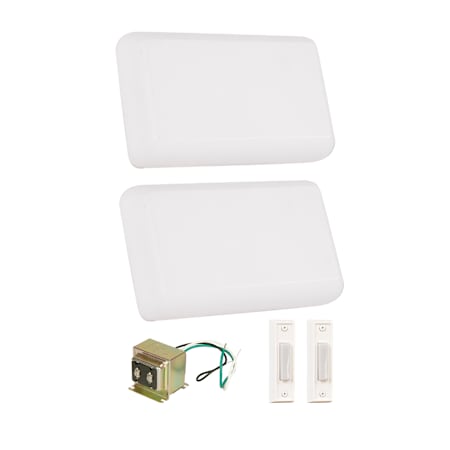 Craftmade Builder Chime Doorbell and Chime Kit with White Buttons and (2) Chimes White
