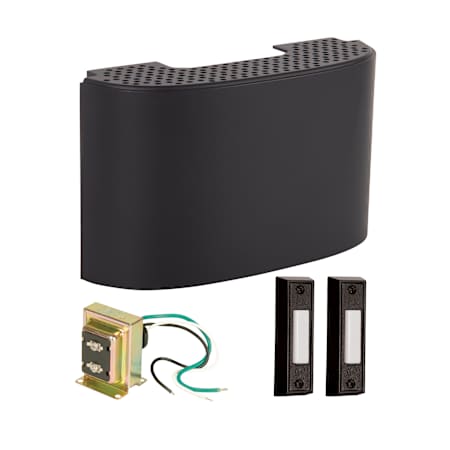 Craftmade Builder Chime Doorbell and 8.25" Chime Kit with Black Buttons Flat Black